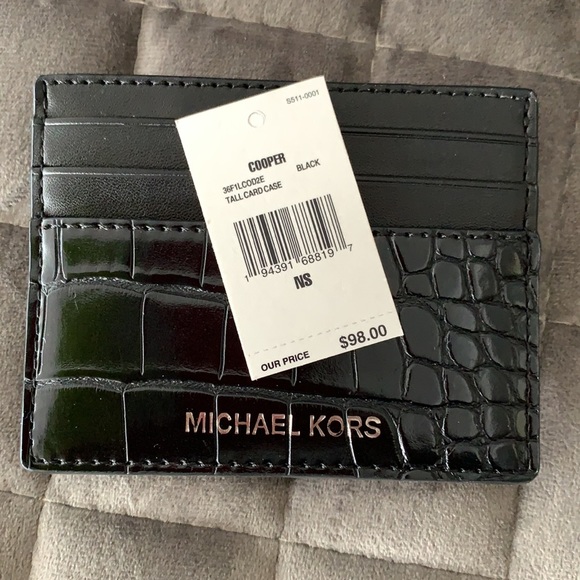 MICHAEL Michael Kors Croc Embossed Card Case - Picture 3 of 3
